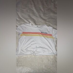 White “Good Vibes” Crop top